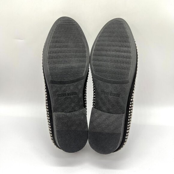 Steve Madden Mens 9 Caviarr Black Silver Studded Loafers‎ Dress Shoes - Picture 9 of 13